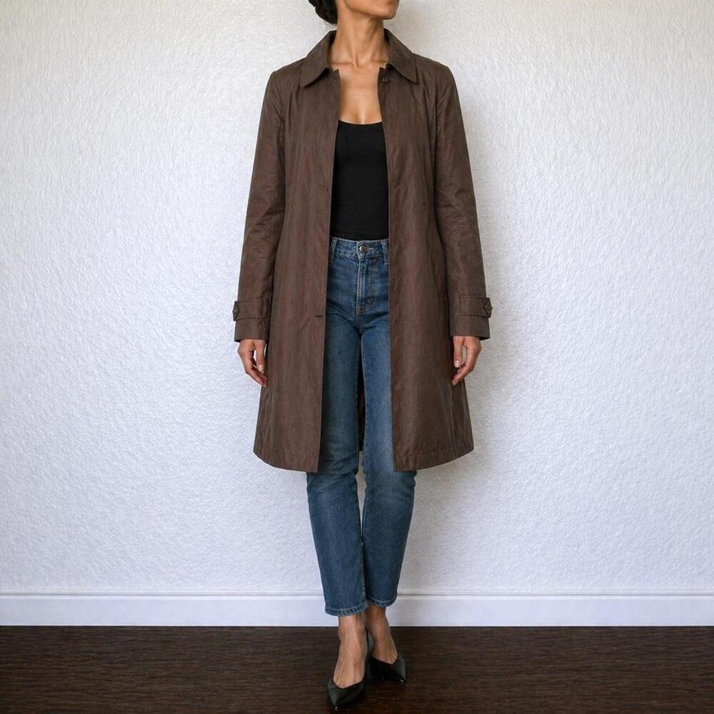 Vintage Ralph Lauren Brown Wool Parisian Chic Trench Coat Size XL Luxury